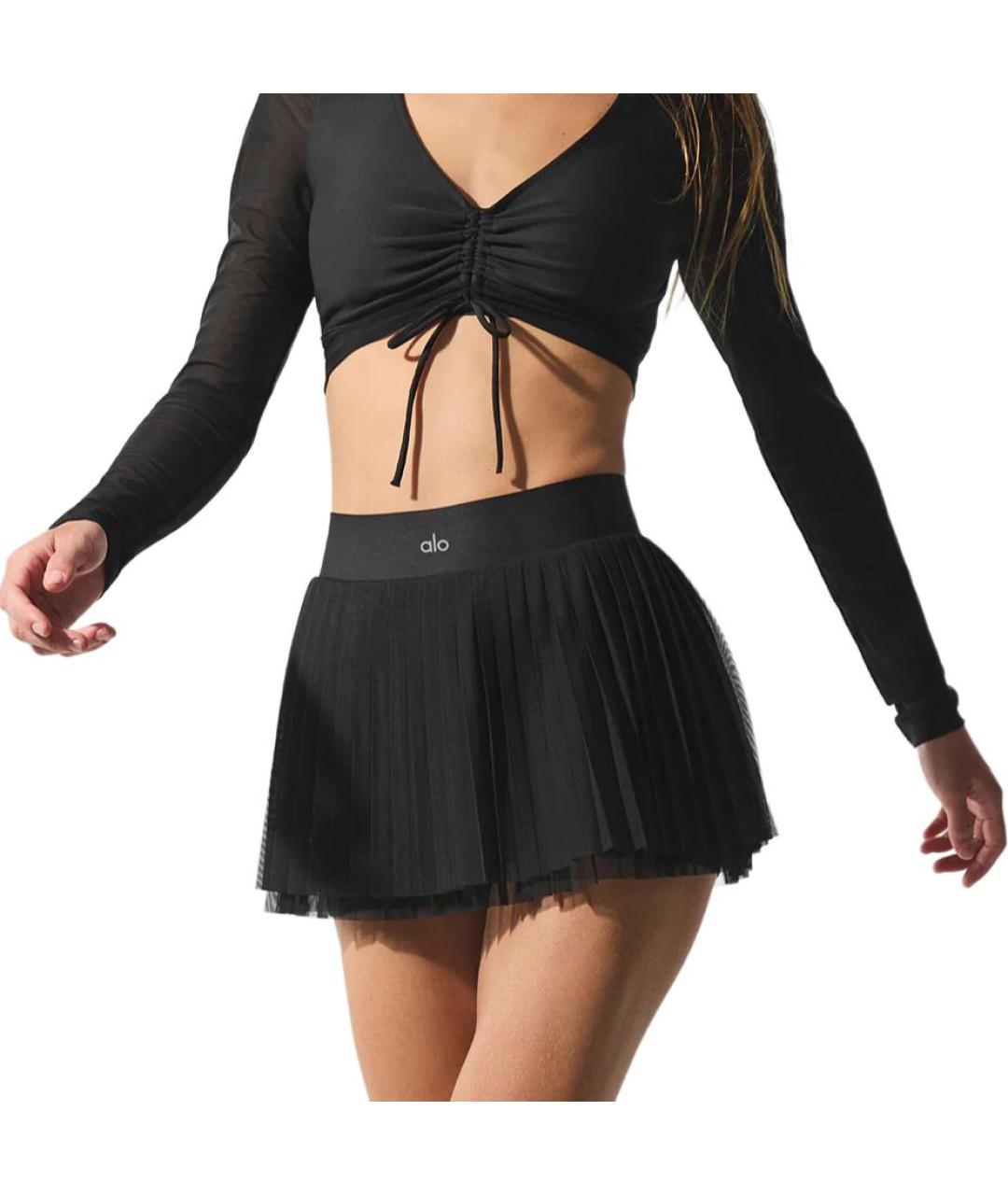 ALO YOGA Черная юбка-шорты, фото 4