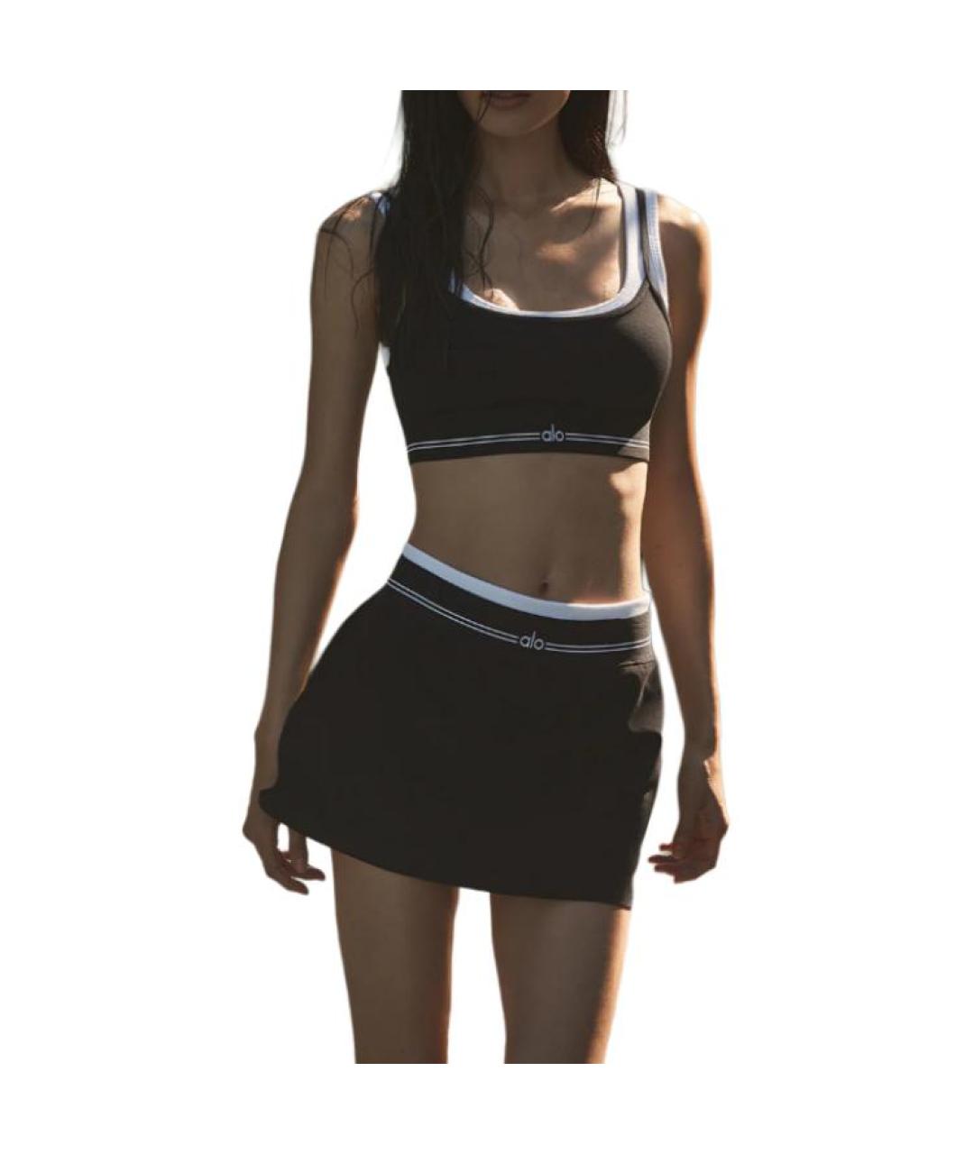 ALO YOGA Черная юбка-шорты, фото 4