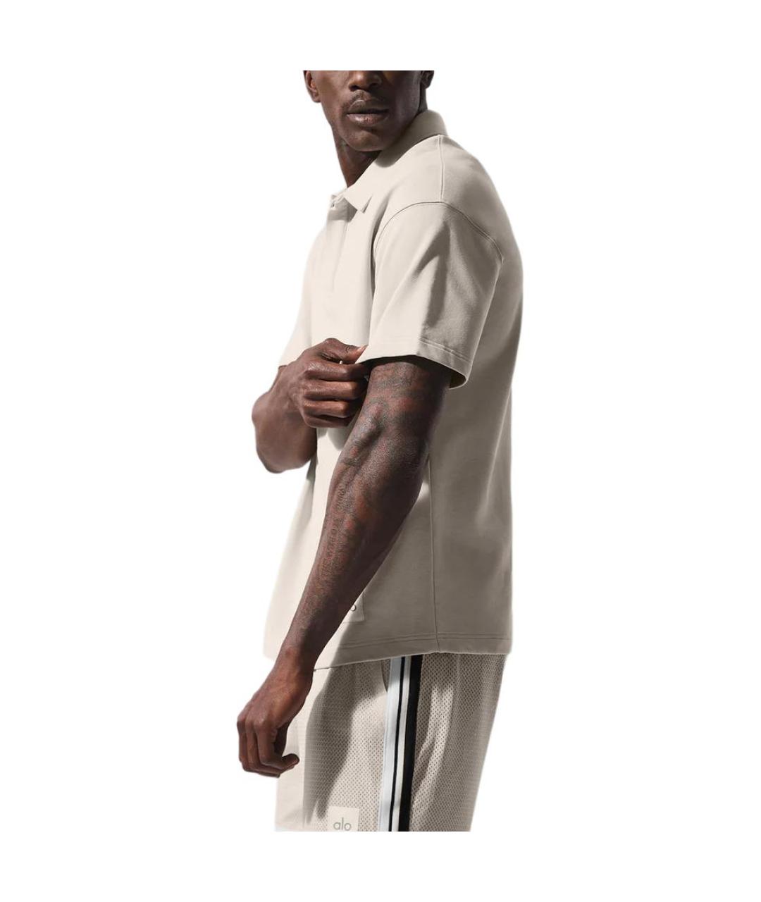 ALO YOGA Белое поло с коротким рукавом, фото 3