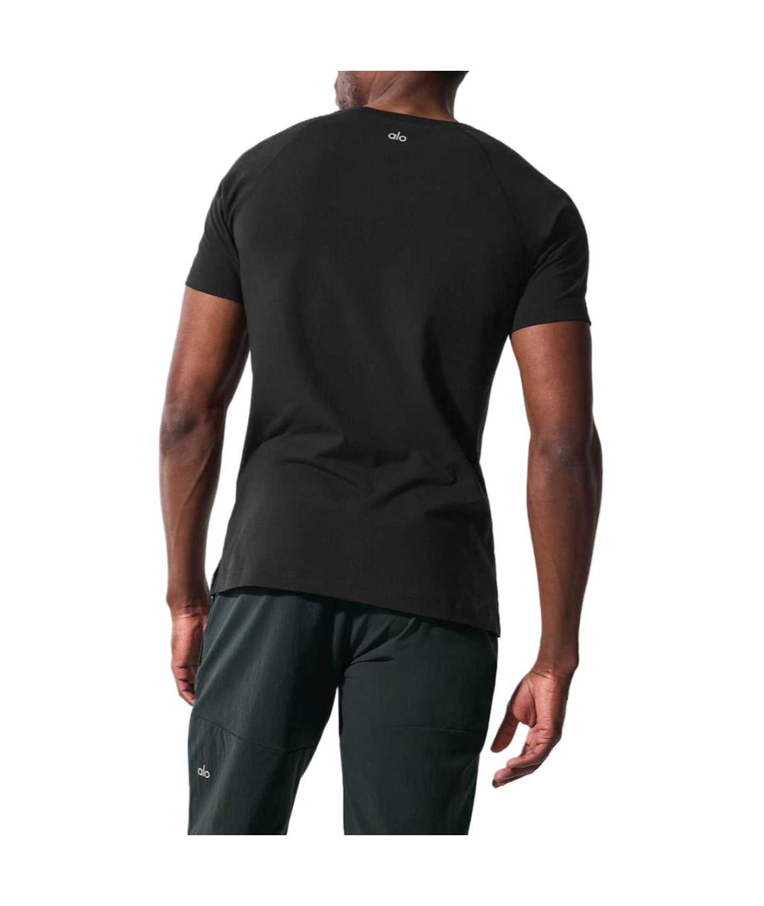 ALO YOGA Черная футболка, фото 4
