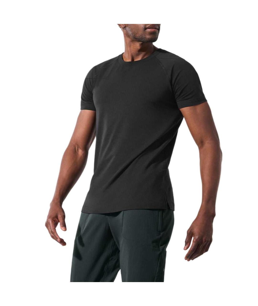 ALO YOGA Черная футболка, фото 3