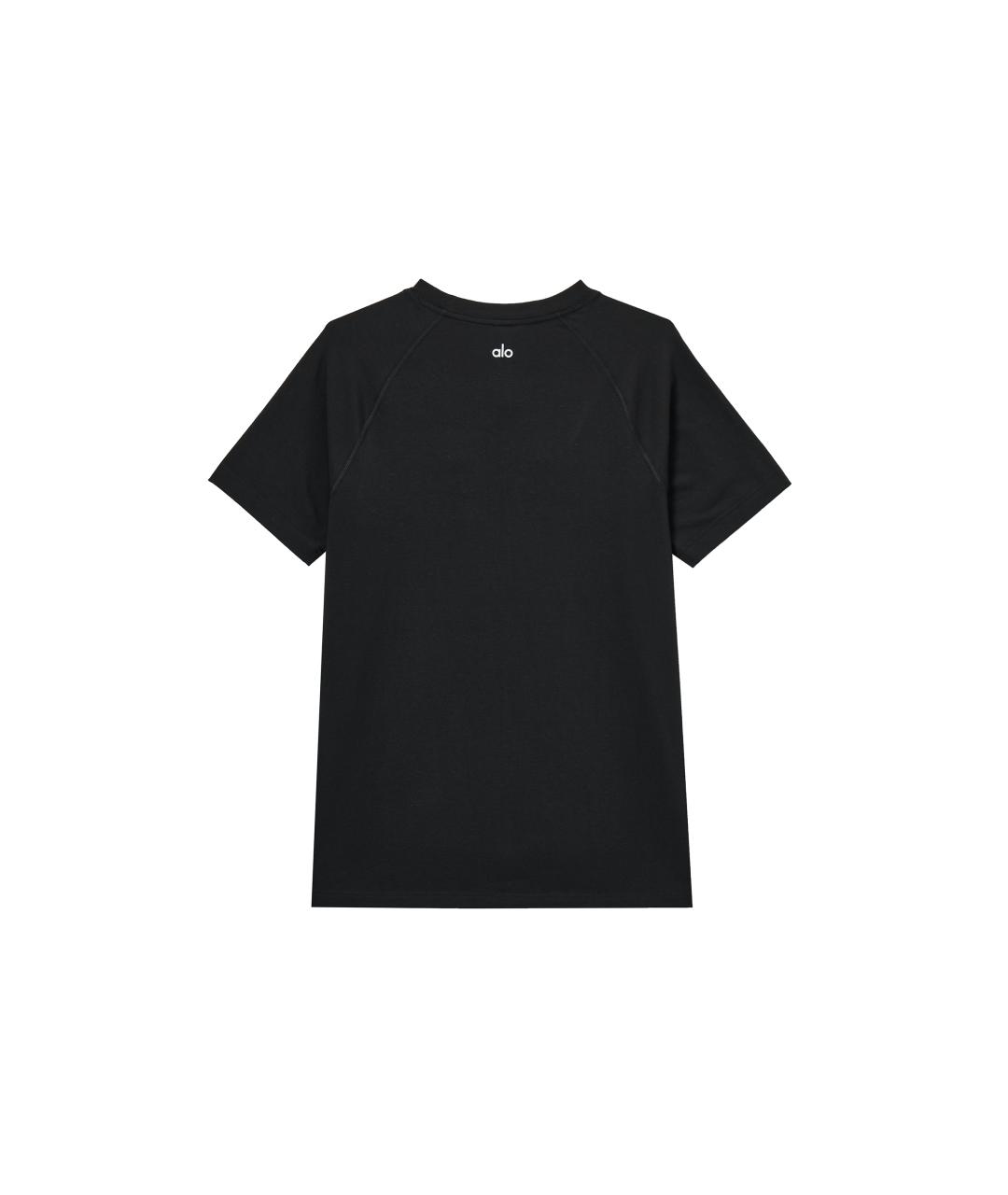 ALO YOGA Черная футболка, фото 2