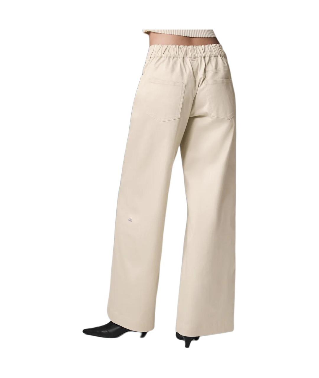 ALO YOGA Бежевые прямые брюки, фото 2