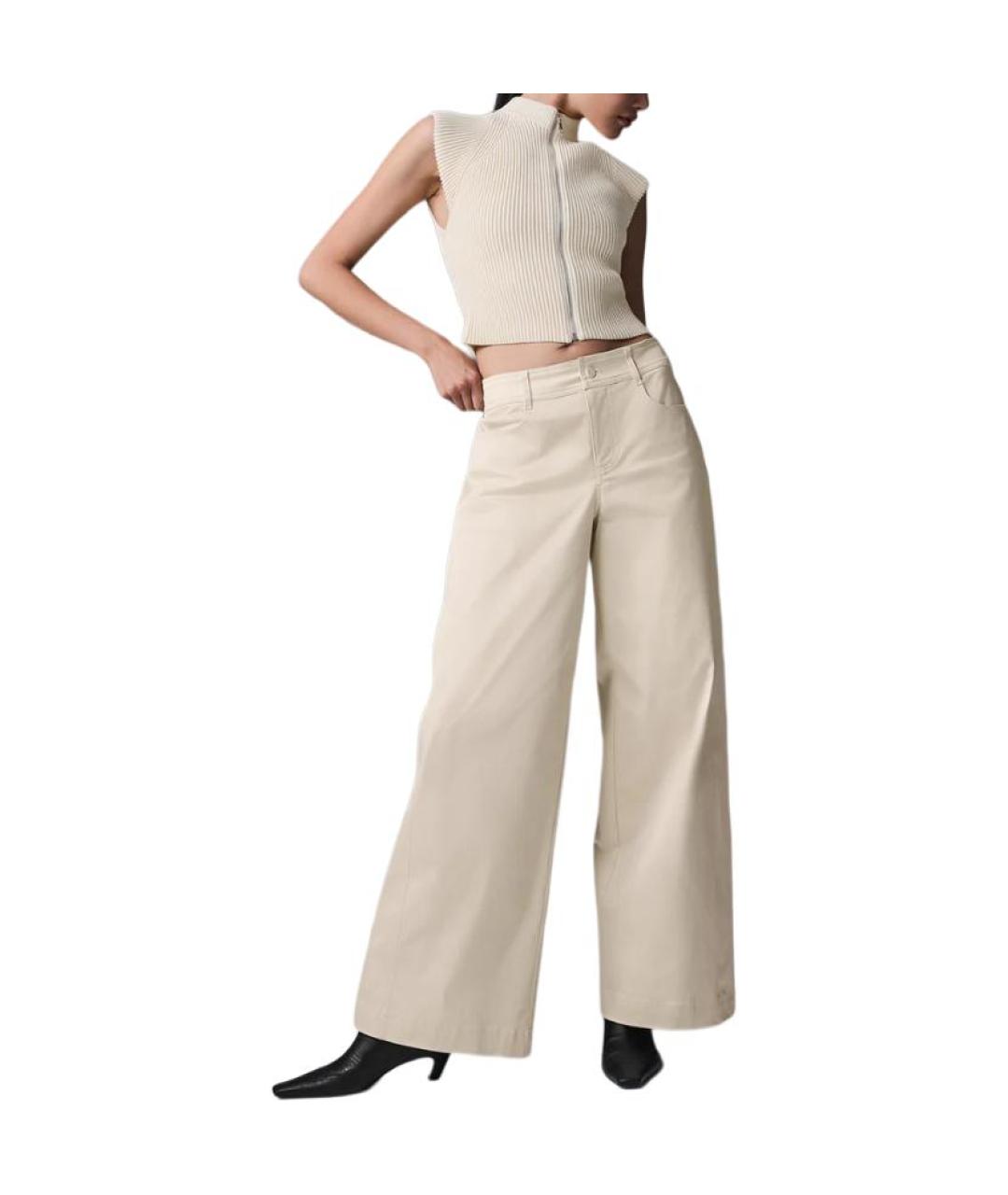 ALO YOGA Бежевые прямые брюки, фото 3