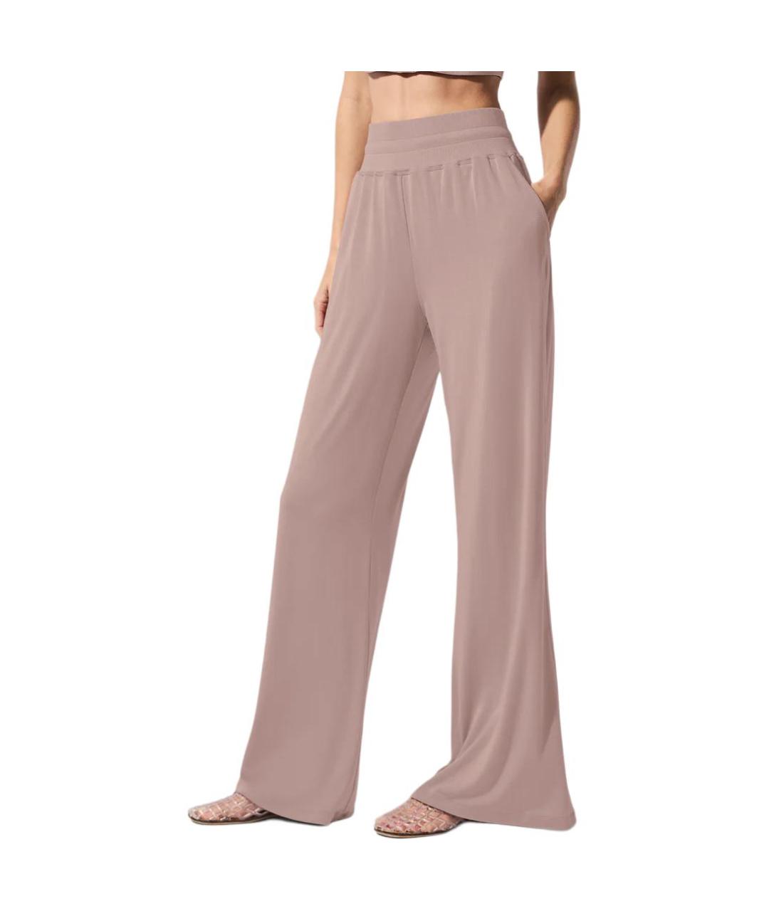 ALO YOGA Розовые прямые брюки, фото 3