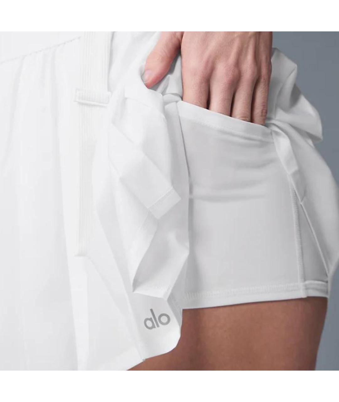 ALO YOGA Белая юбка мини, фото 5