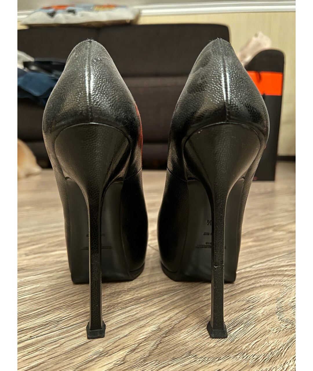 SAINT LAURENT Черные кожаные туфли, фото 4