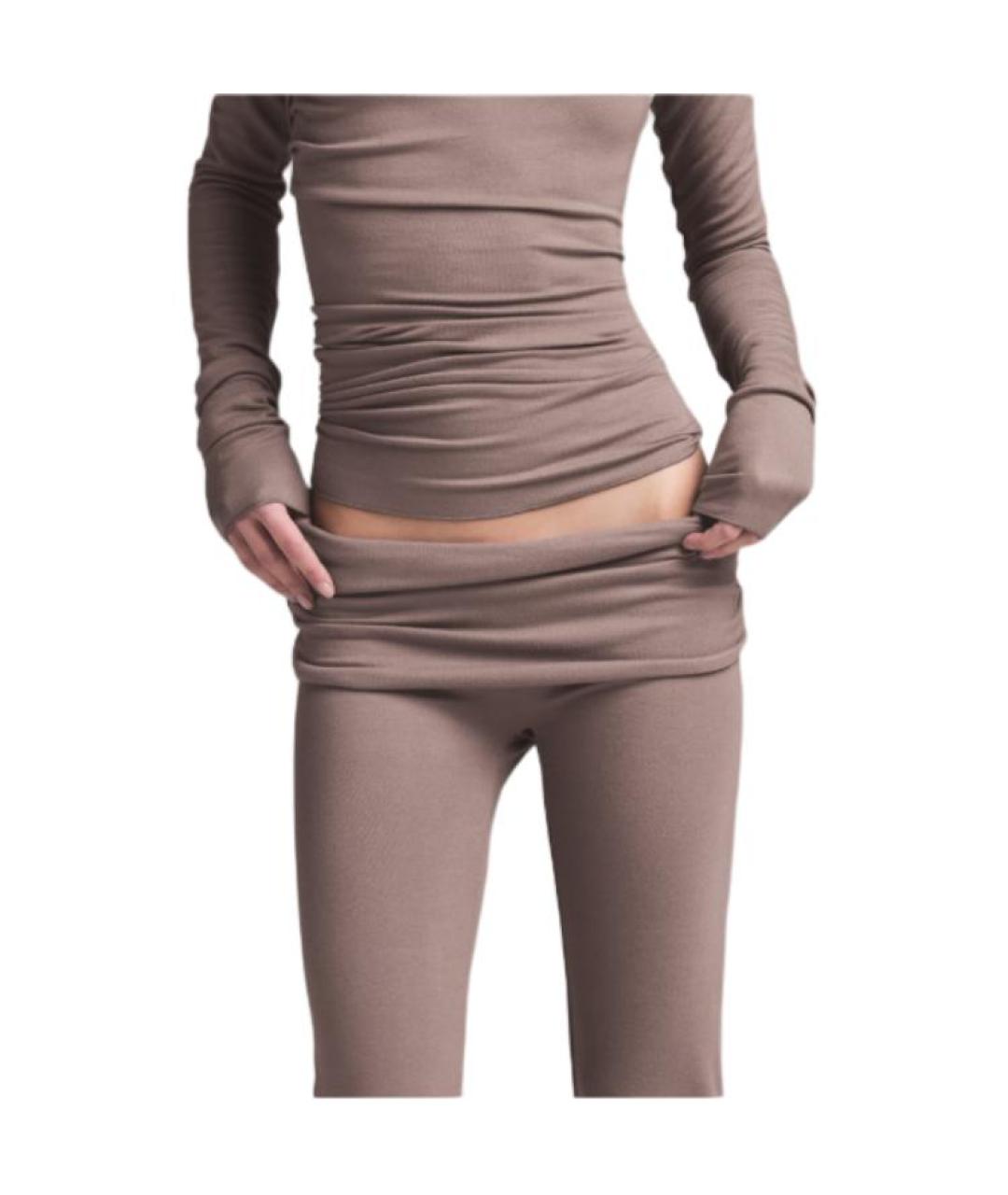 SKIMS Коричневые прямые брюки, фото 2