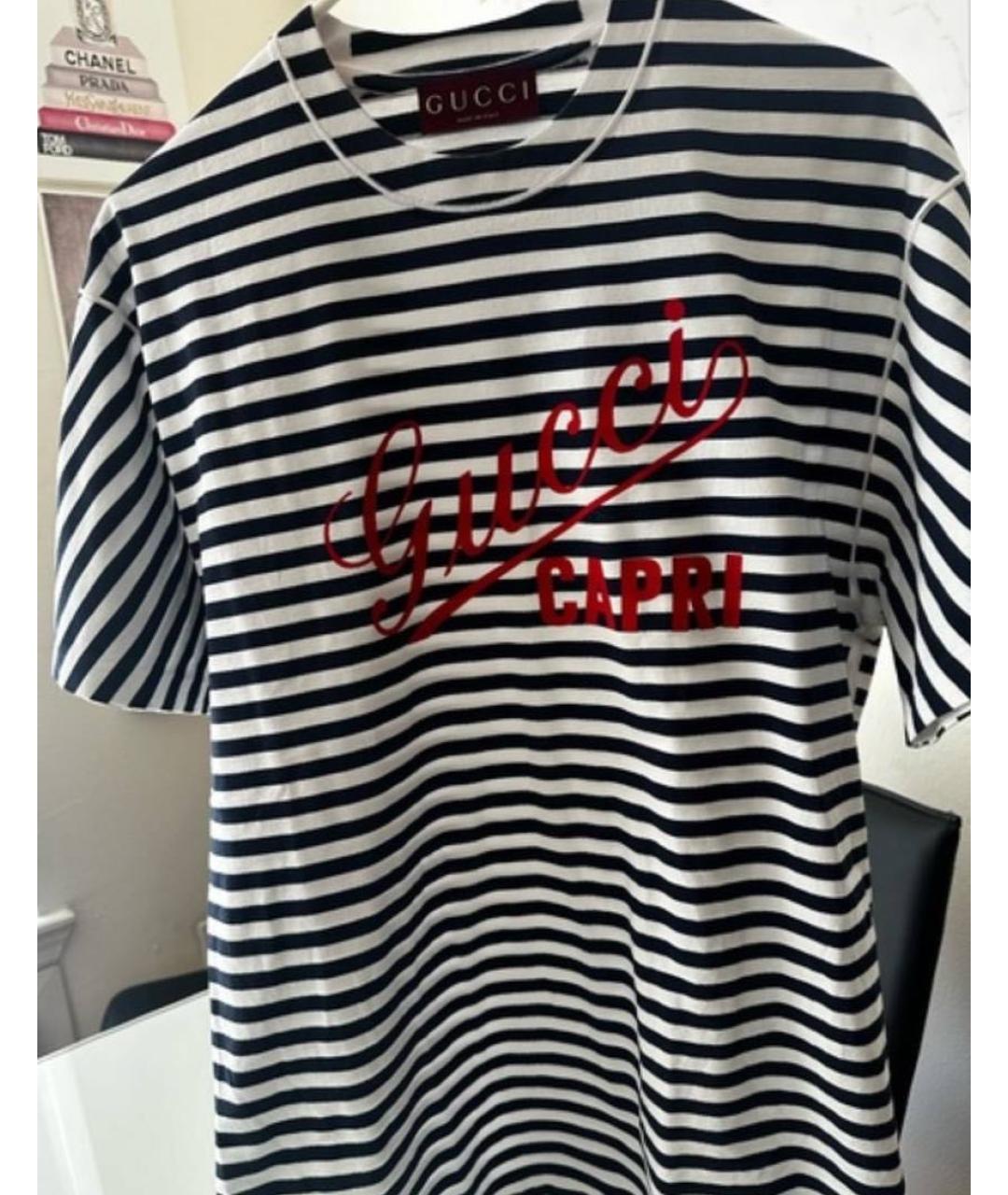 GUCCI Белая хлопковая футболка, фото 3
