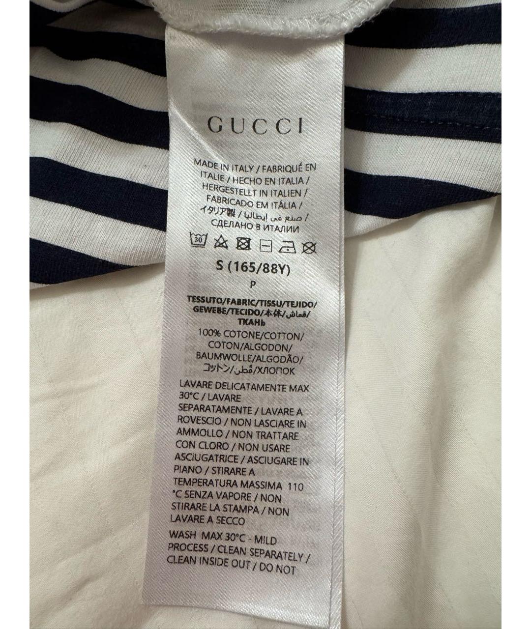 GUCCI Белая хлопковая футболка, фото 5