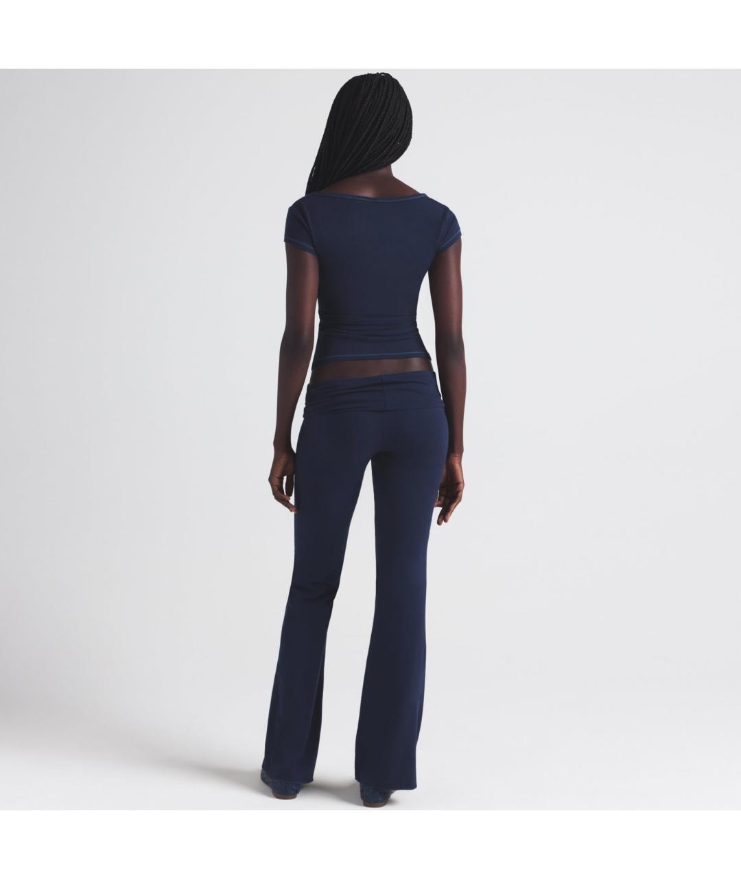 SKIMS Темно-синие прямые брюки, фото 4