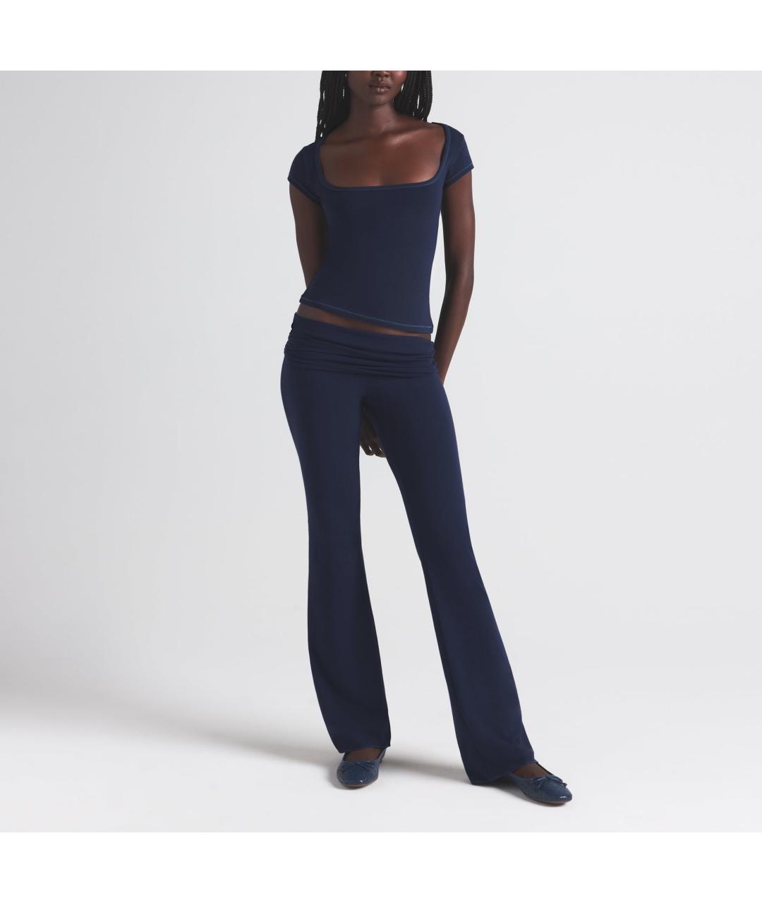SKIMS Темно-синие прямые брюки, фото 3