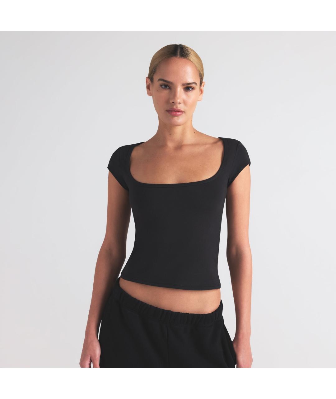 SKIMS Черная футболка, фото 5