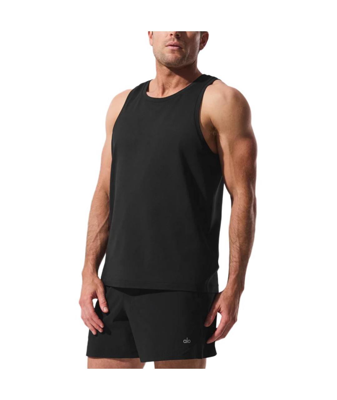 ALO YOGA Черная майка, фото 3