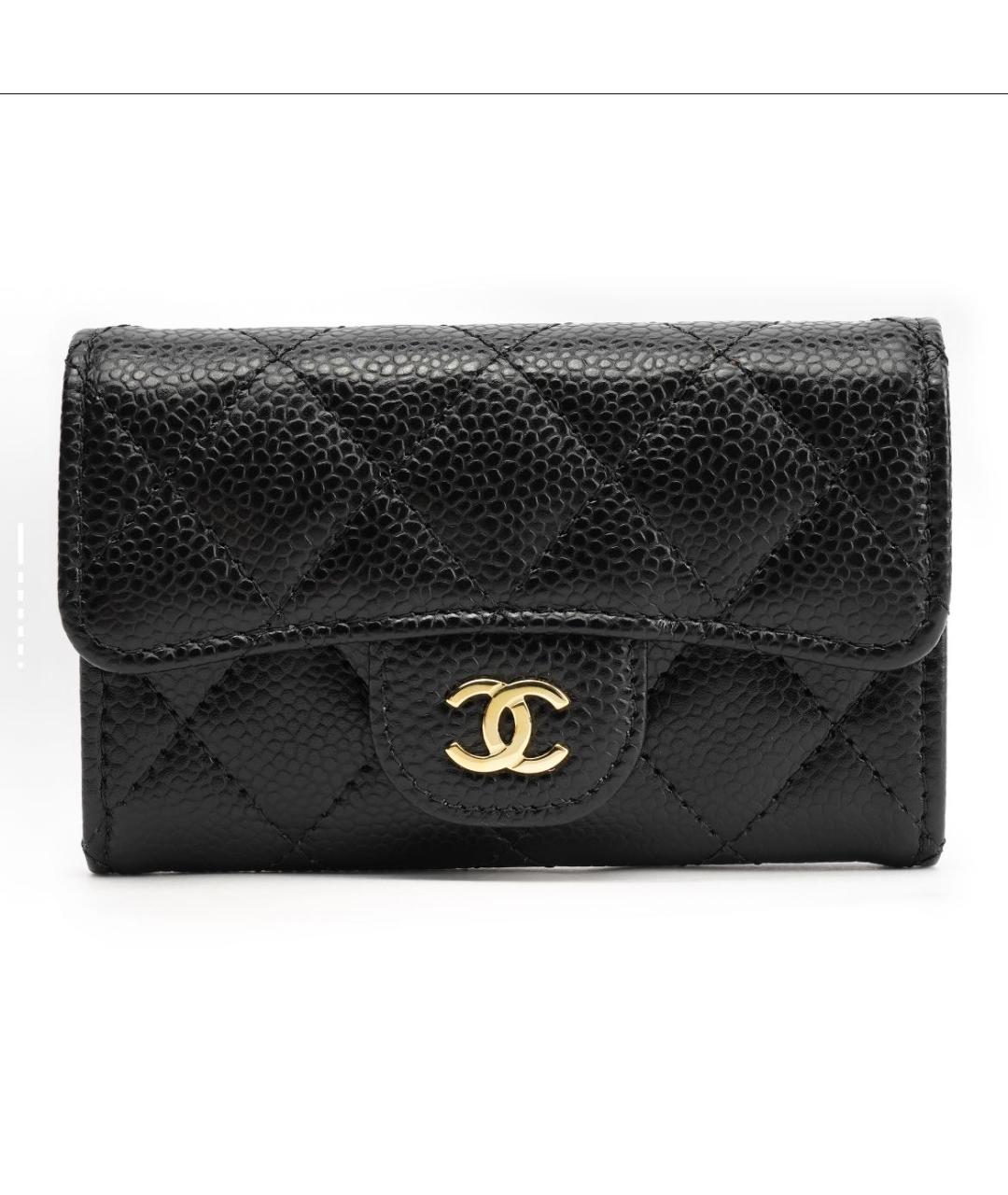 CHANEL Черный кожаный кошелек, фото 6
