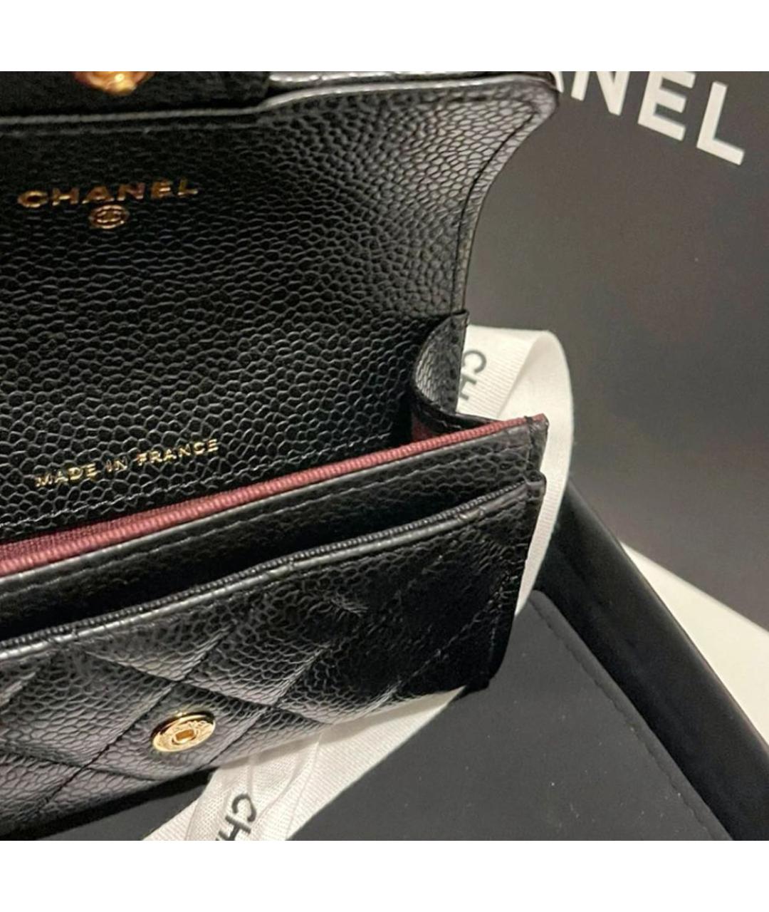 CHANEL Черный кожаный кошелек, фото 5