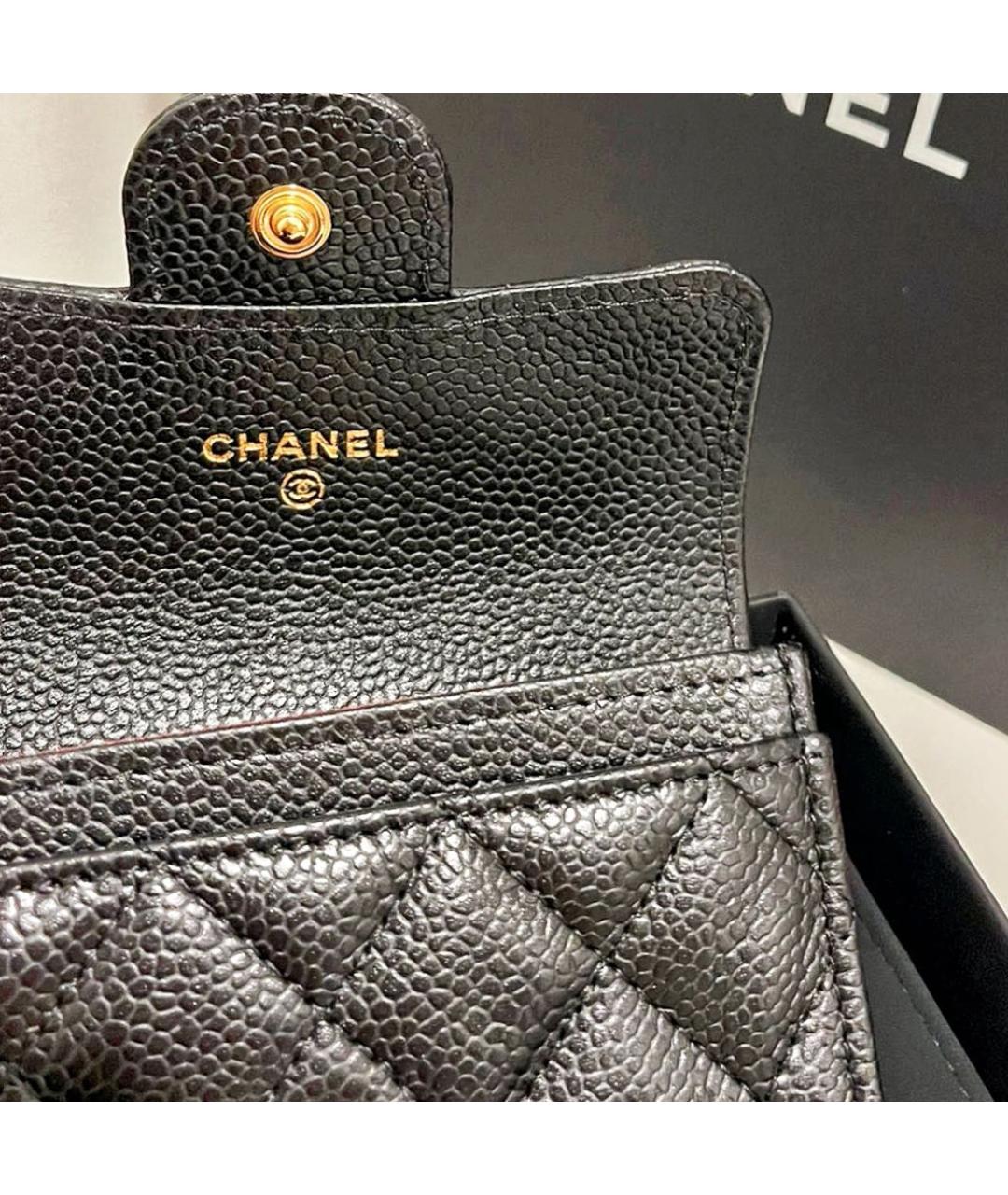CHANEL Черный кожаный кошелек, фото 4