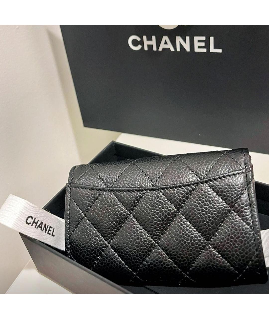 CHANEL Черный кожаный кошелек, фото 2