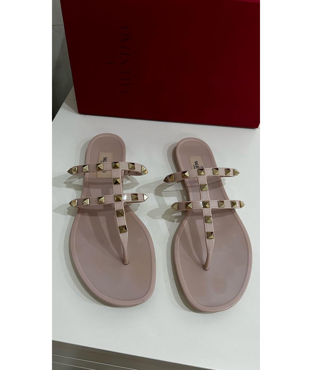 VALENTINO Бежевые шлепанцы, фото 2