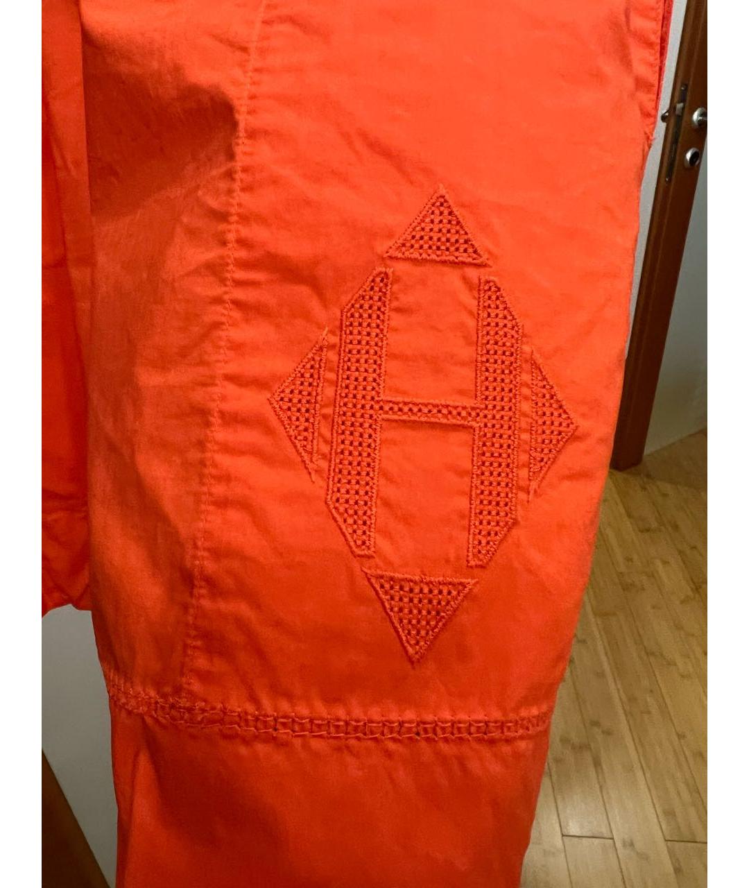 HERMES Оранжевое хлопковое повседневное платье, фото 3