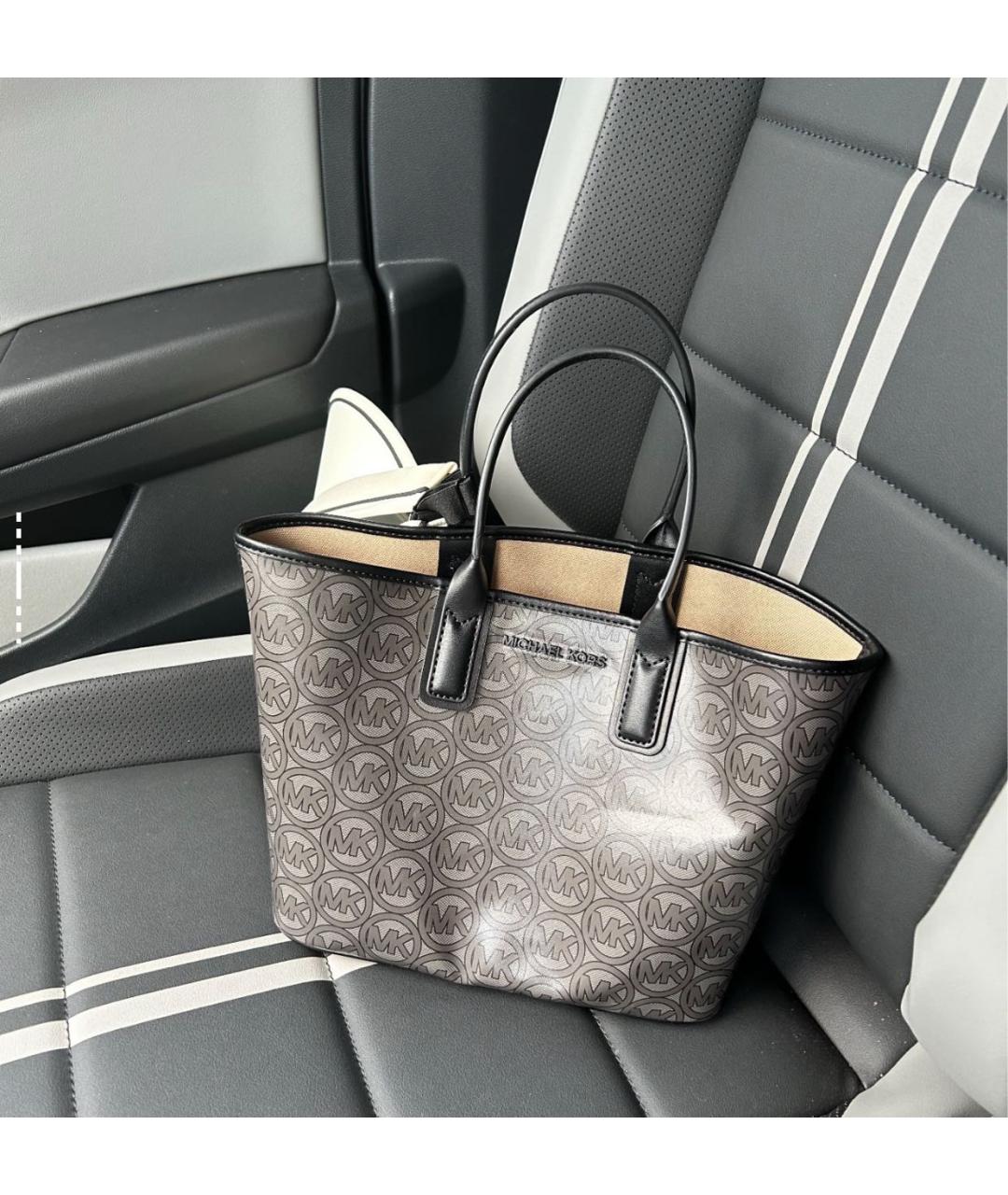 MICHAEL KORS Черная сумка тоут из искусственной кожи, фото 7