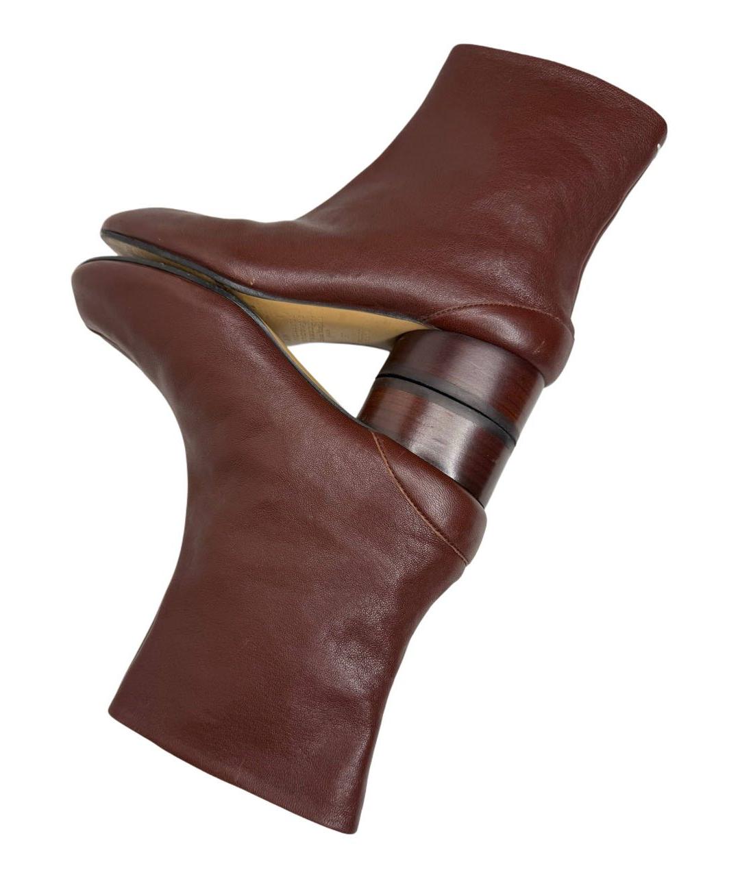 MAISON MARGIELA Бордовые кожаные полусапоги, фото 8