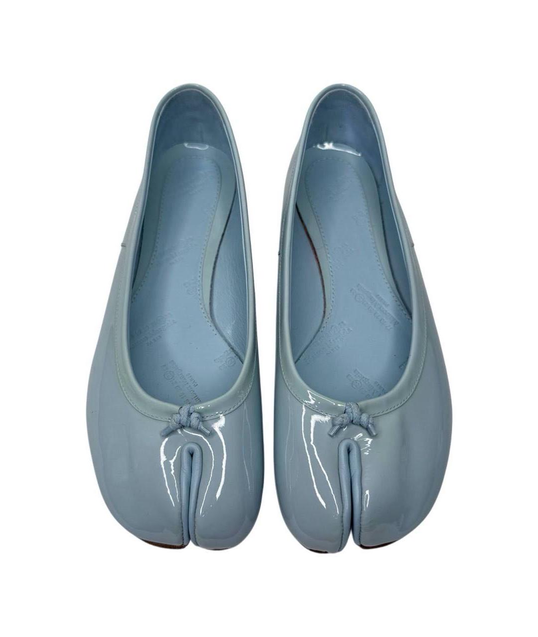 MAISON MARGIELA Голубые балетки из лакированной кожи, фото 2