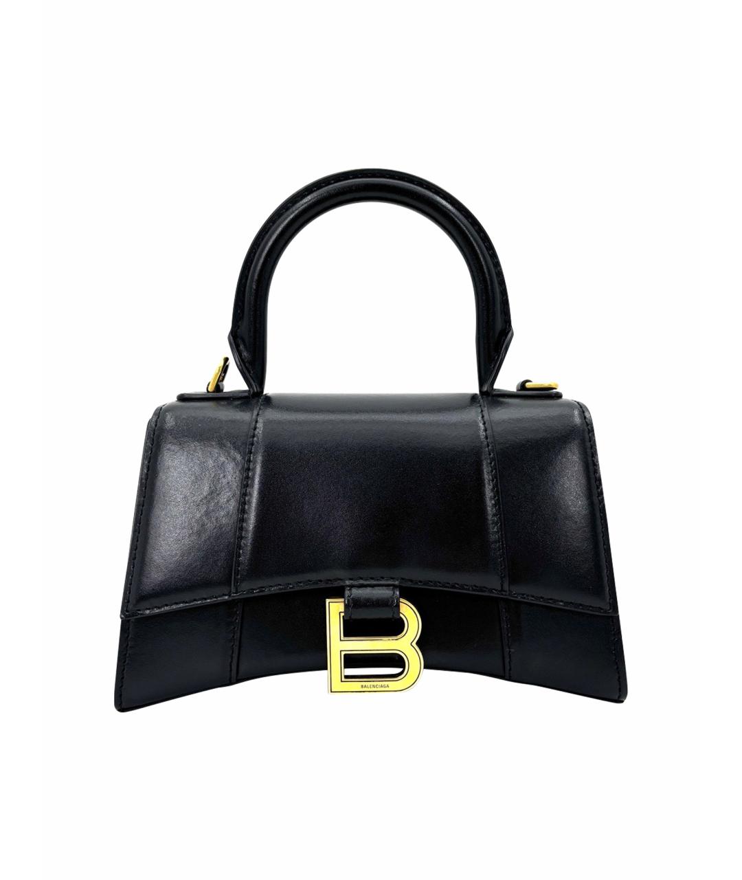 BALENCIAGA Черная кожаная сумка с короткими ручками, фото 1