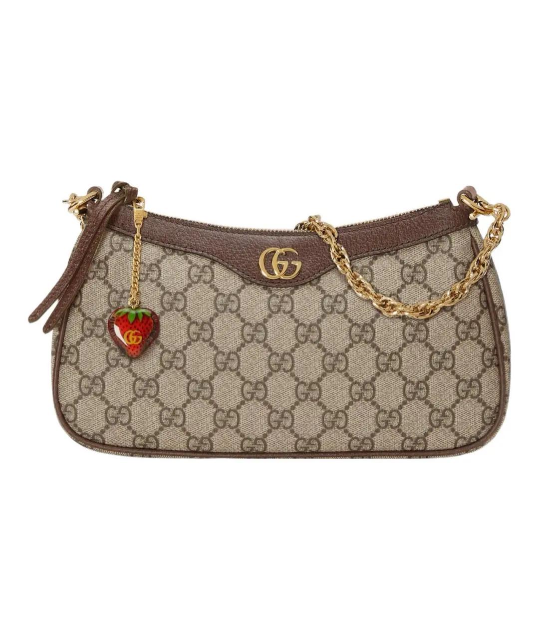 GUCCI Бежевая синтетическая сумка через плечо, фото 1