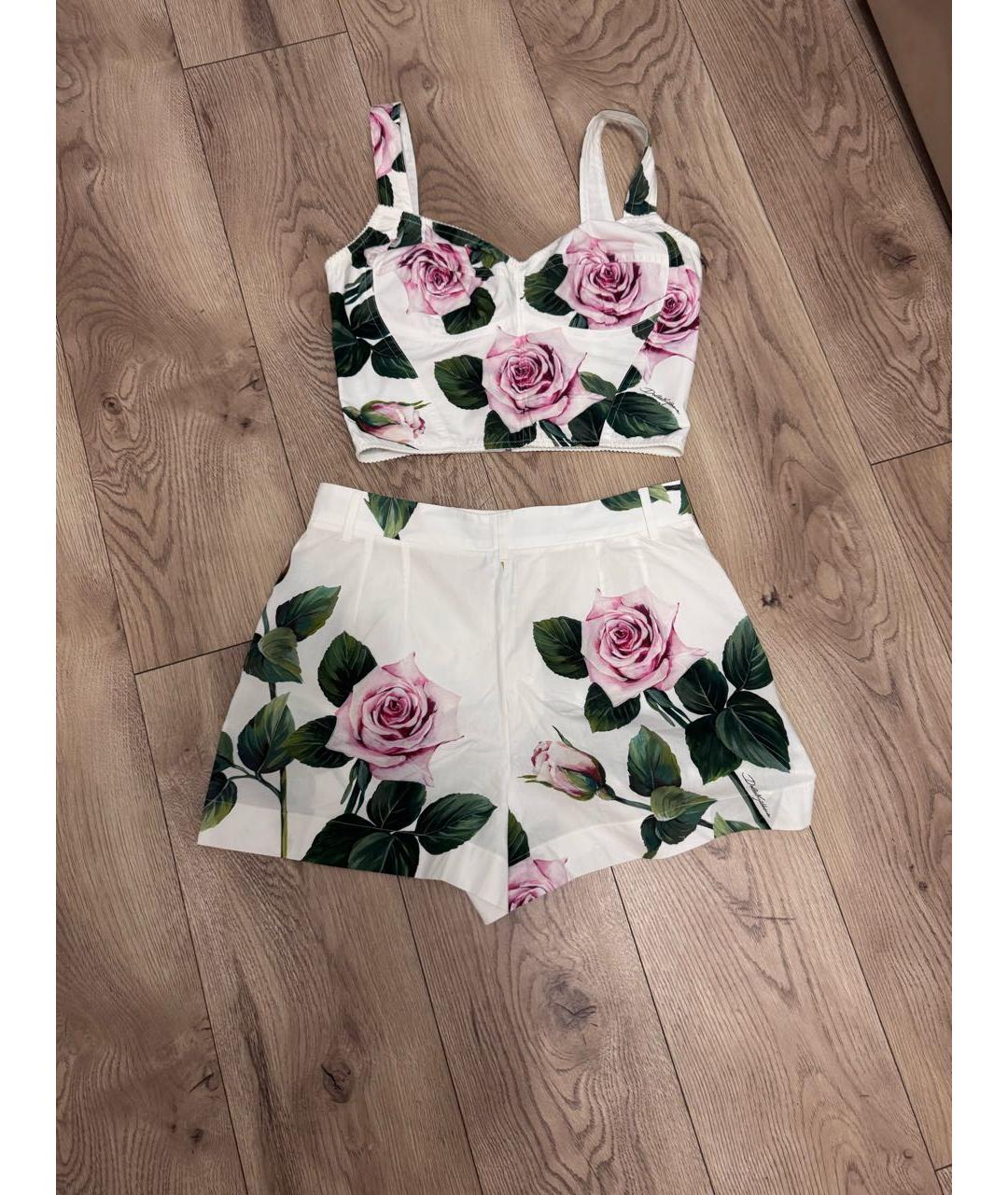 DOLCE&GABBANA Белый хлопковый костюм с брюками, фото 4
