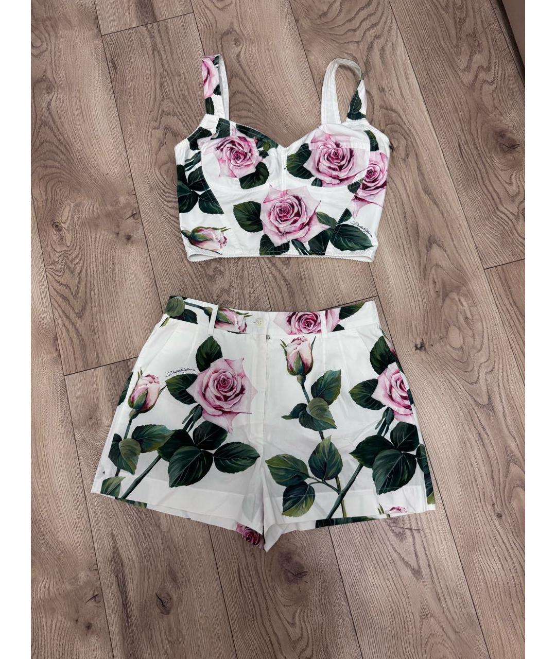 DOLCE&GABBANA Белый хлопковый костюм с брюками, фото 9