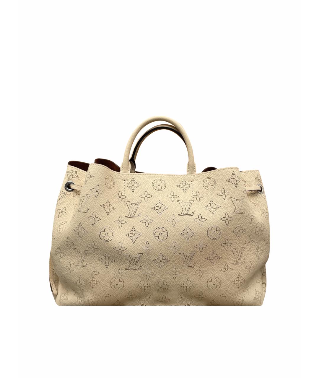 LOUIS VUITTON Бежевая кожаная сумка с короткими ручками, фото 1