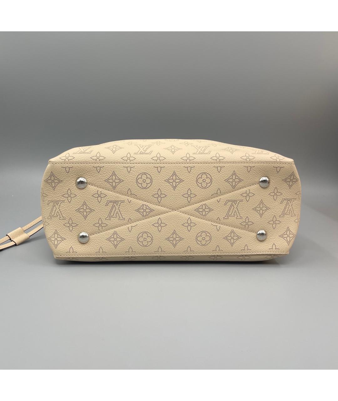 LOUIS VUITTON Бежевая кожаная сумка с короткими ручками, фото 3