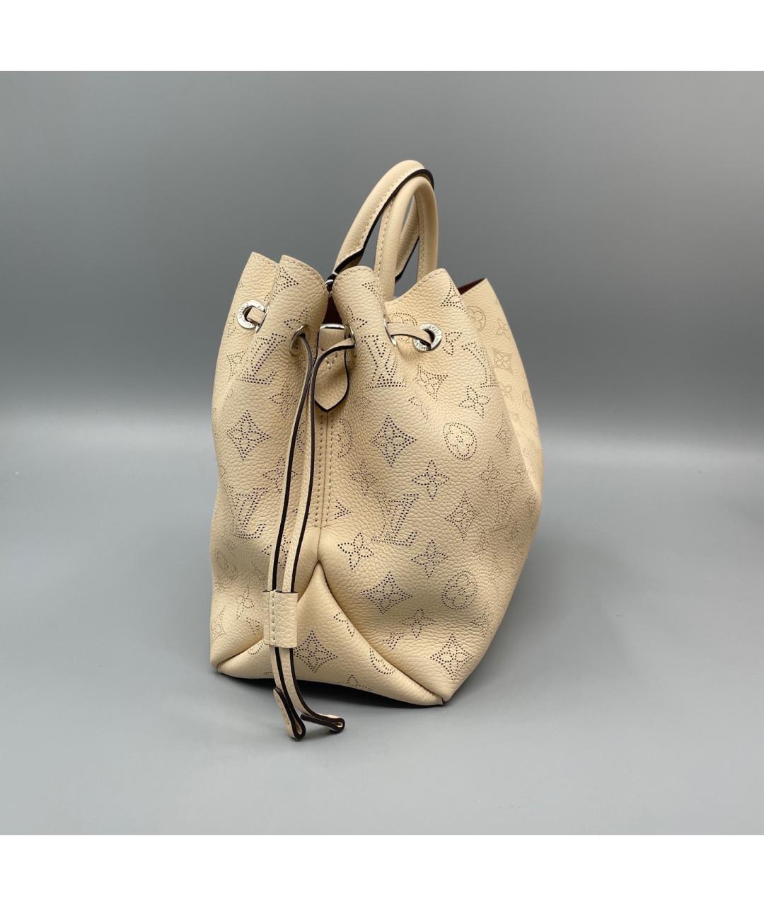 LOUIS VUITTON Бежевая кожаная сумка с короткими ручками, фото 6