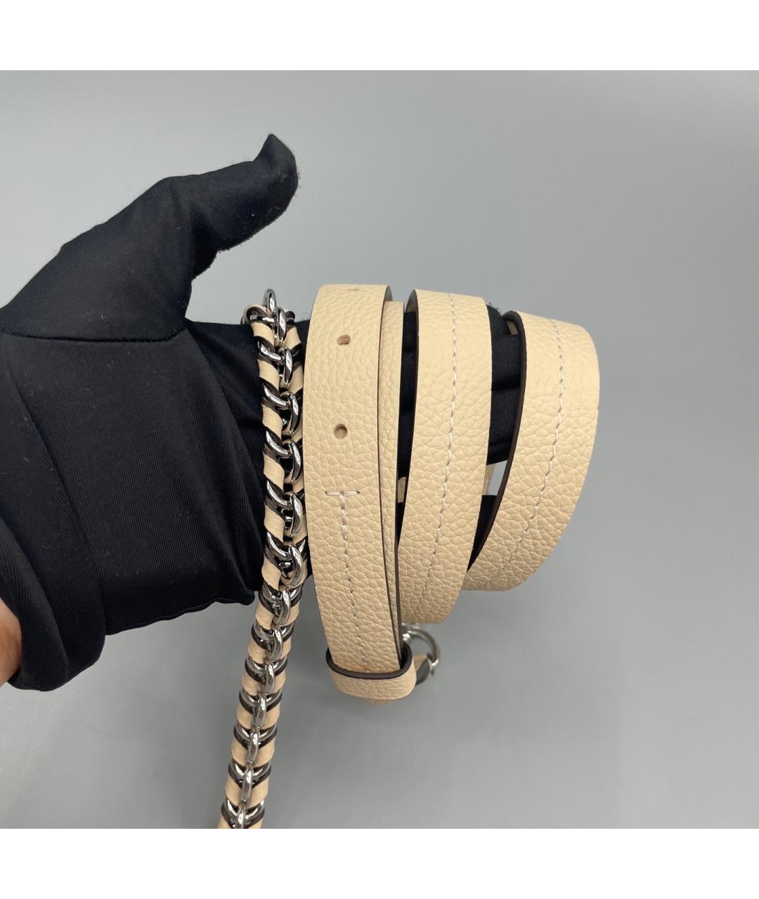 LOUIS VUITTON Бежевая кожаная сумка с короткими ручками, фото 7