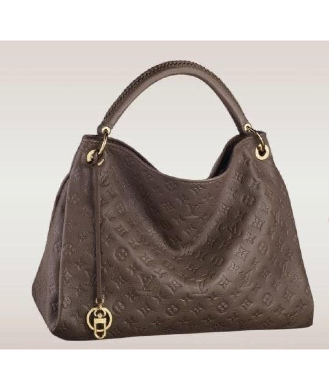LOUIS VUITTON Коричневая кожаная сумка тоут, фото 9