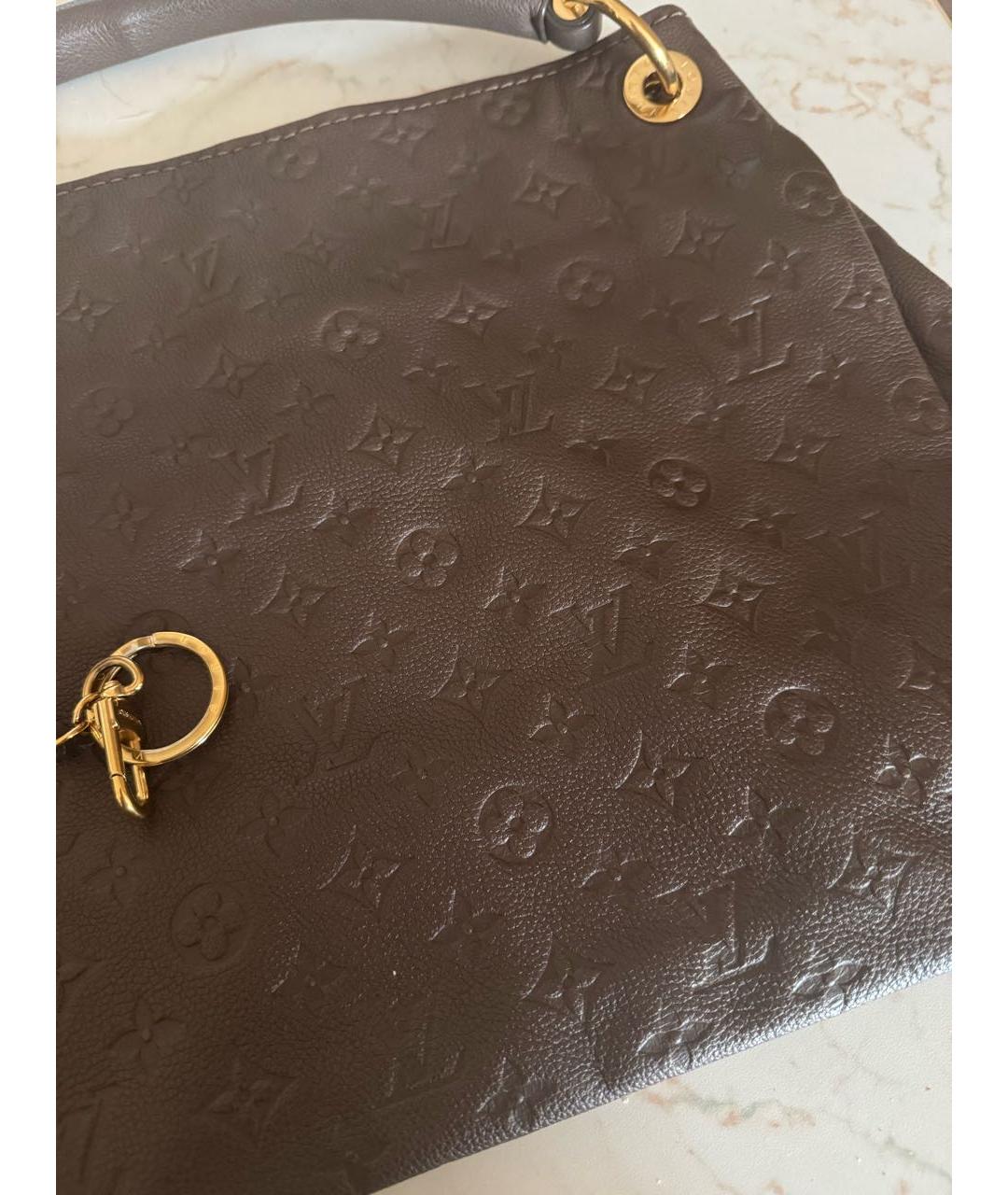 LOUIS VUITTON Коричневая кожаная сумка тоут, фото 3