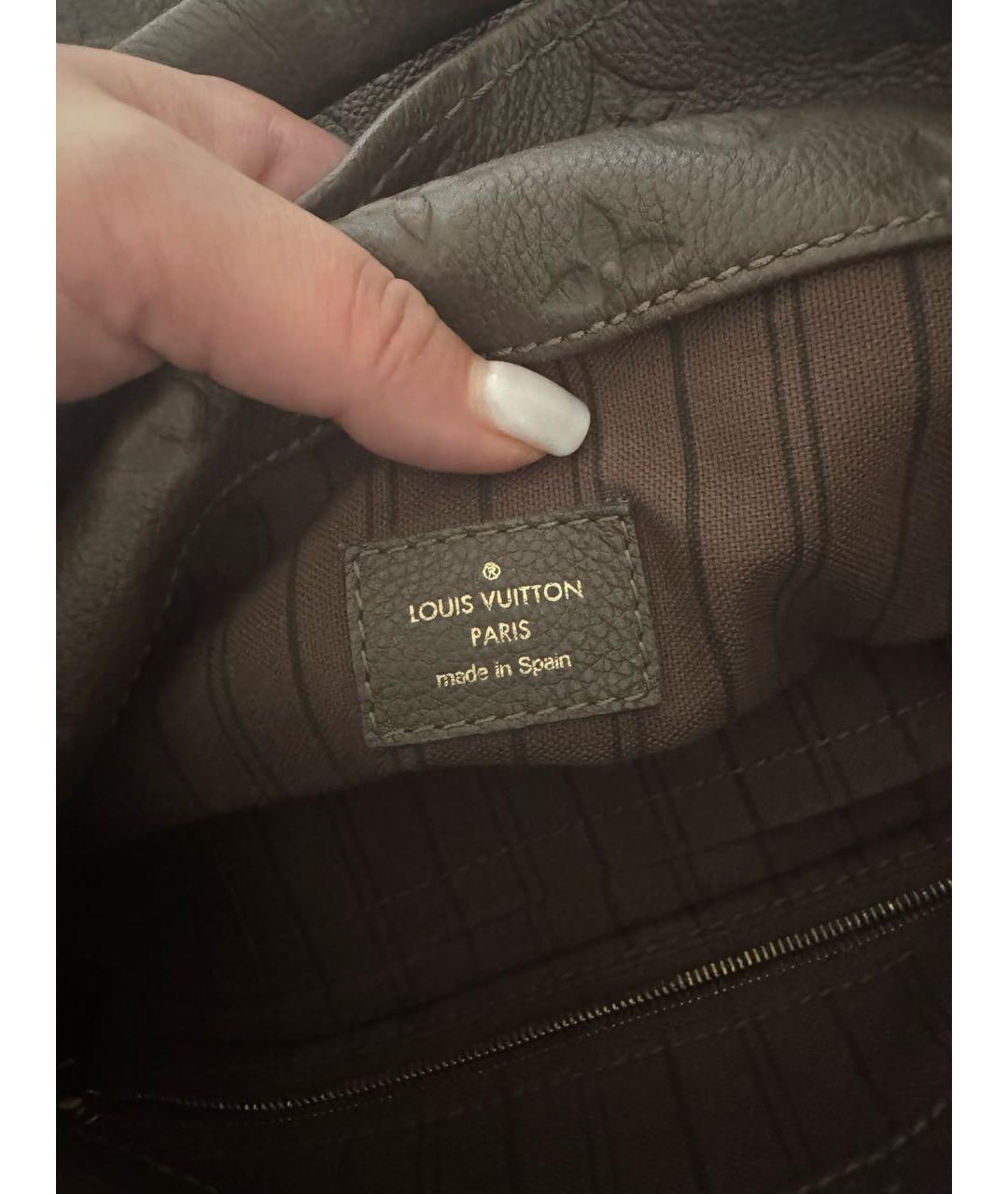 LOUIS VUITTON Коричневая кожаная сумка тоут, фото 6