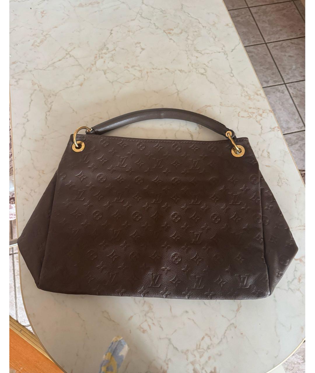 LOUIS VUITTON Коричневая кожаная сумка тоут, фото 2