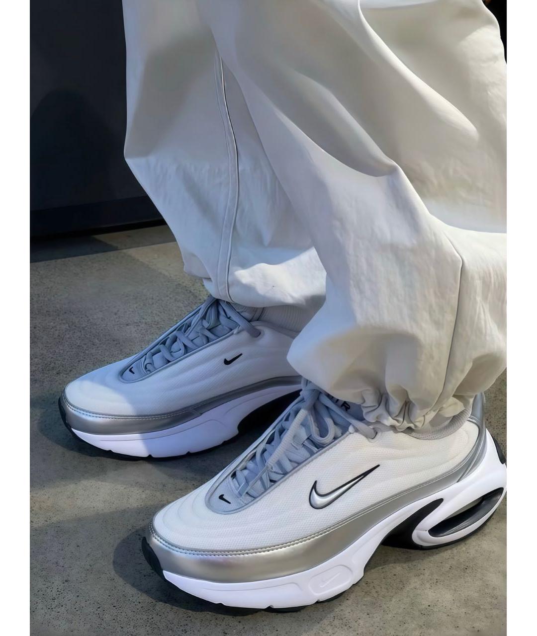 NIKE Серебряные текстильные кроссовки, фото 5