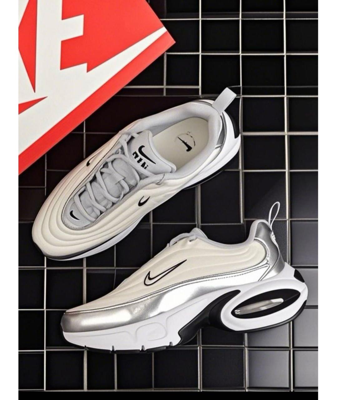 NIKE Серебряные текстильные кроссовки, фото 7