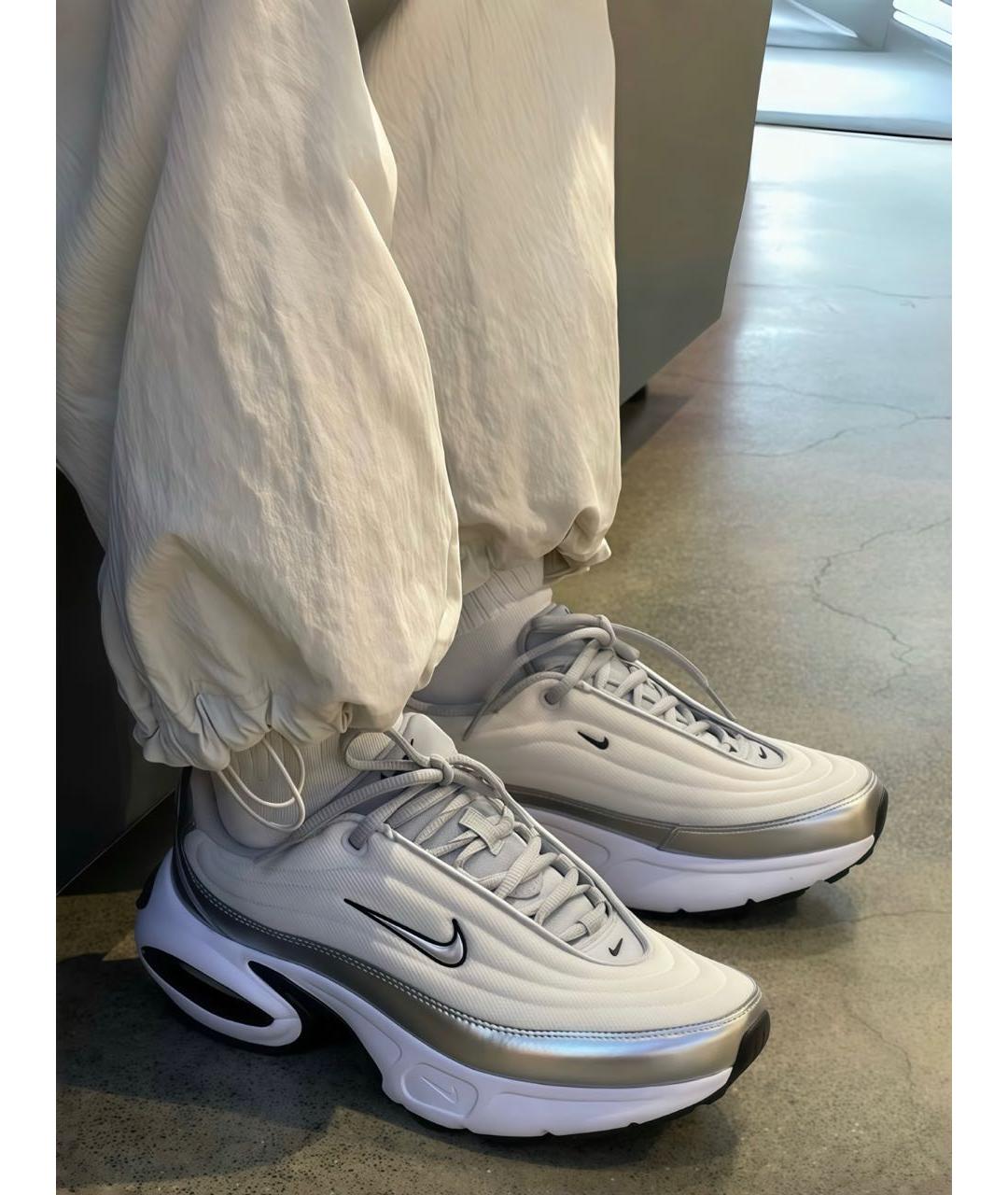 NIKE Серебряные текстильные кроссовки, фото 6