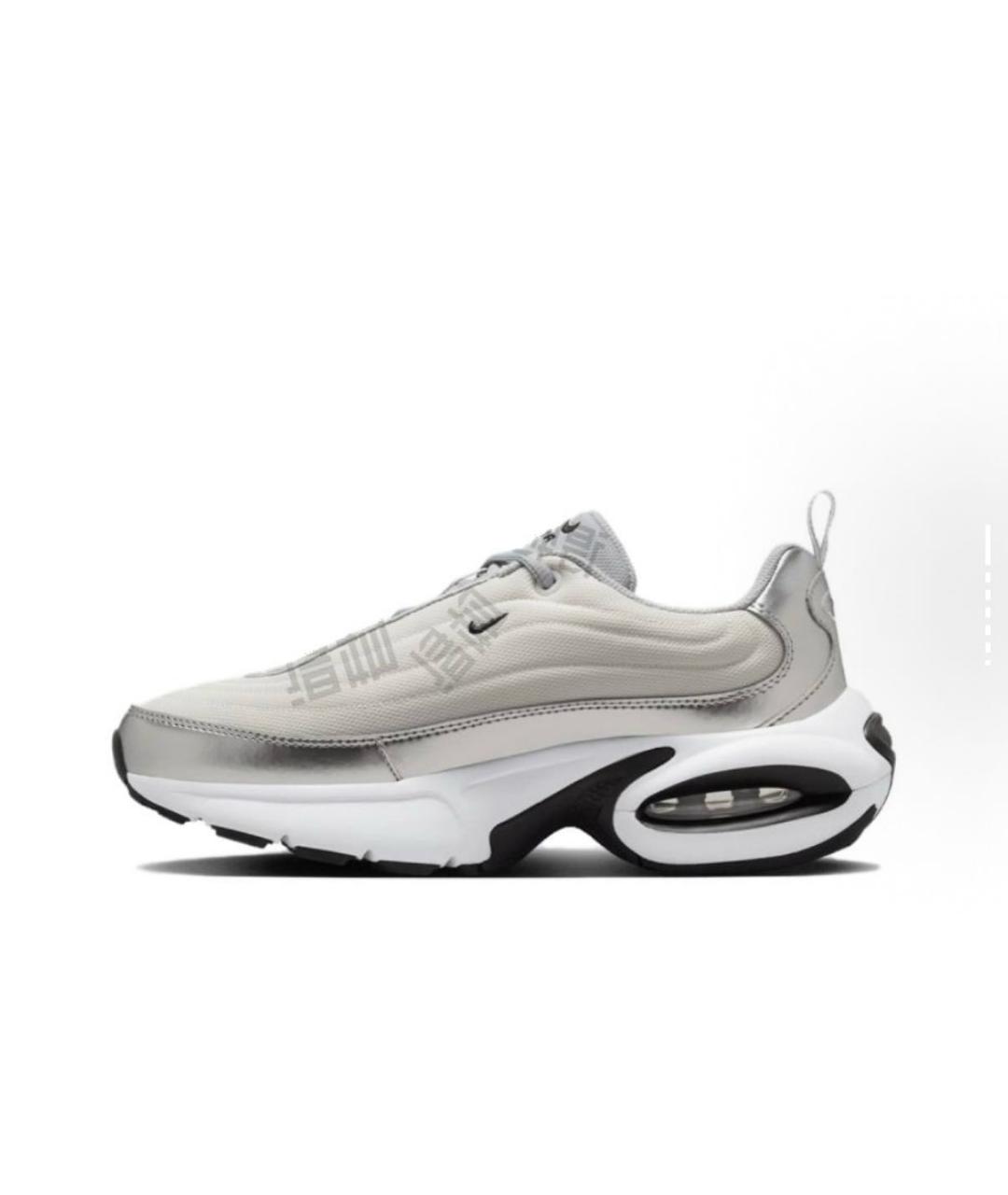 NIKE Серебряные текстильные кроссовки, фото 2