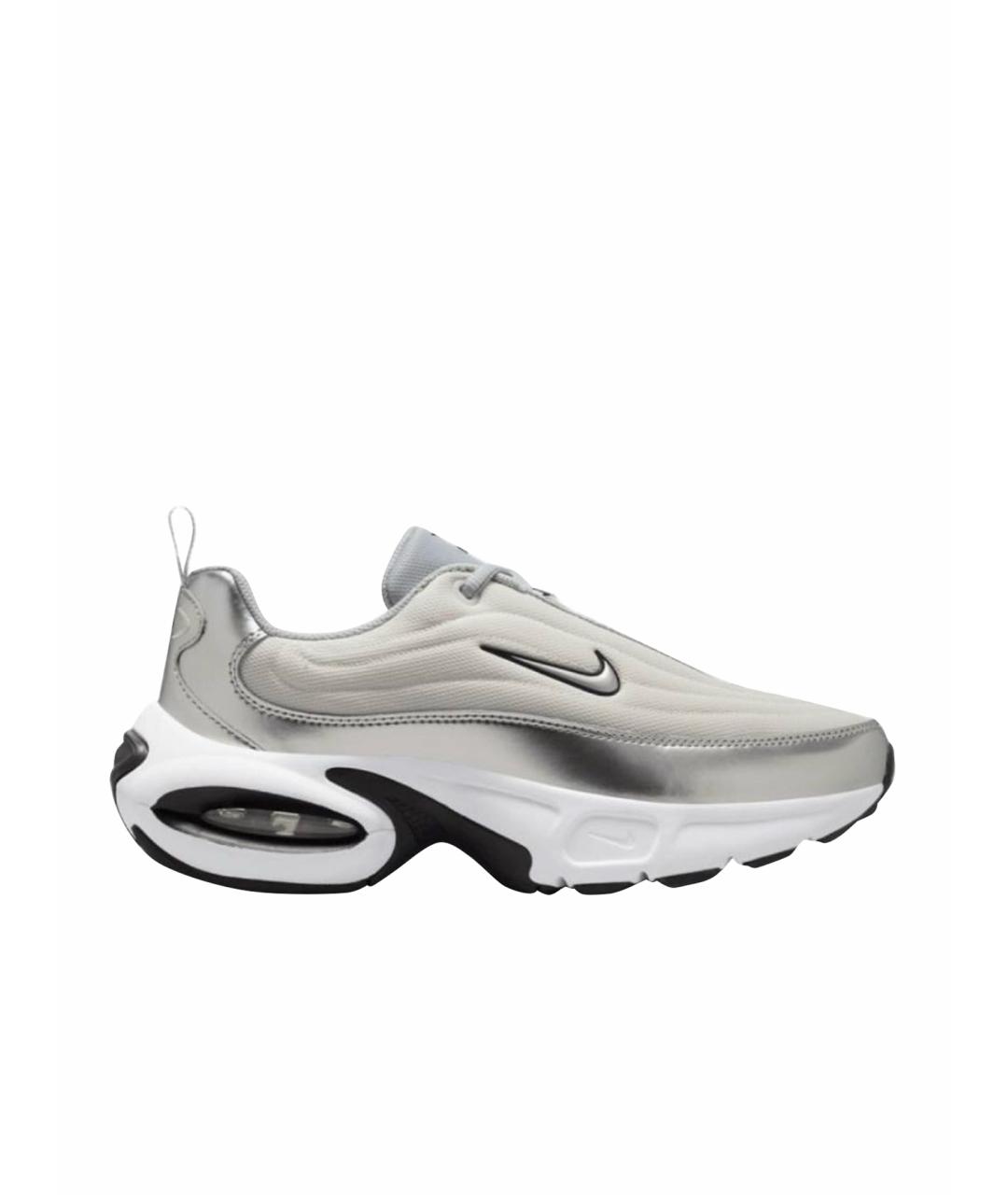 NIKE Серебряные текстильные кроссовки, фото 1