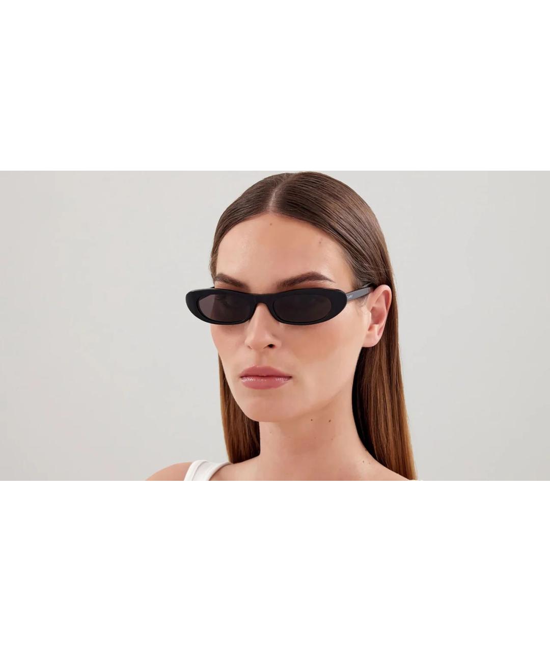 SAINT LAURENT Черные пластиковые солнцезащитные очки, фото 4