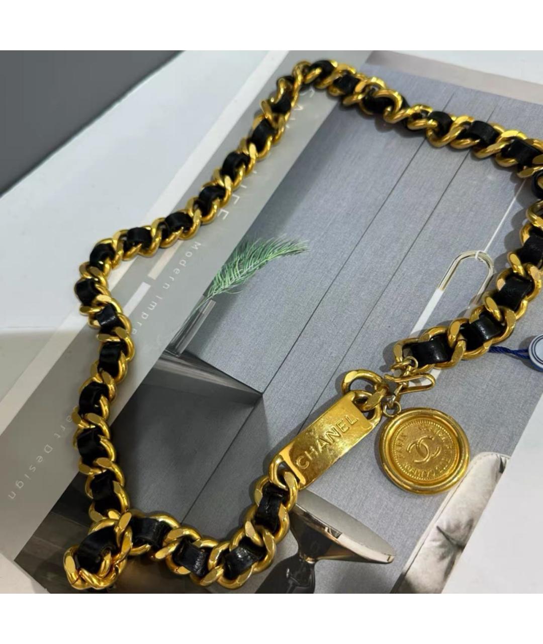 CHANEL Черный кожаный ремень, фото 2