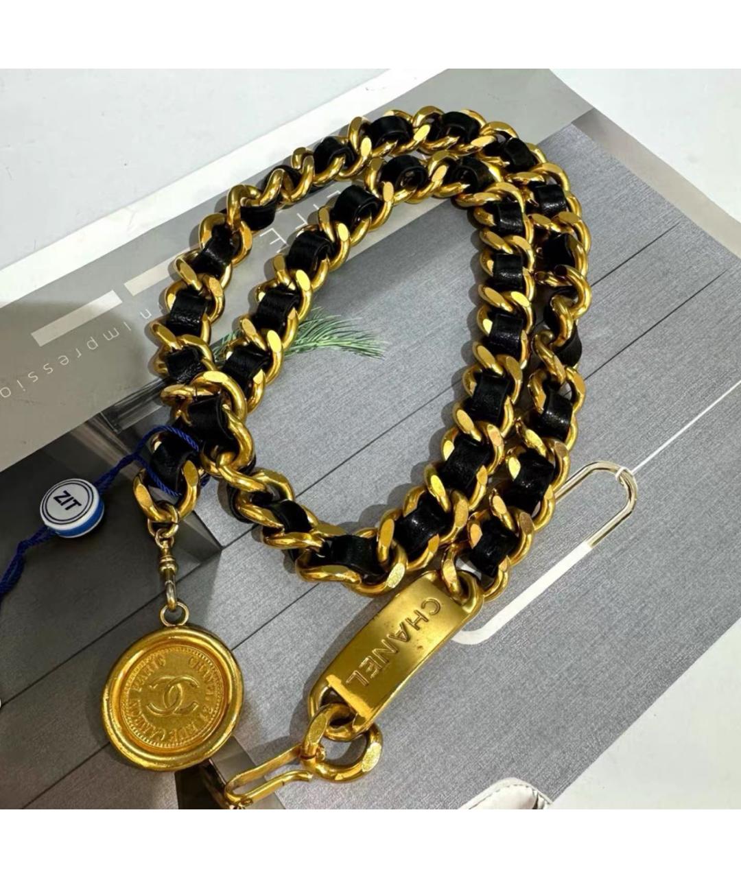 CHANEL Черный кожаный ремень, фото 6