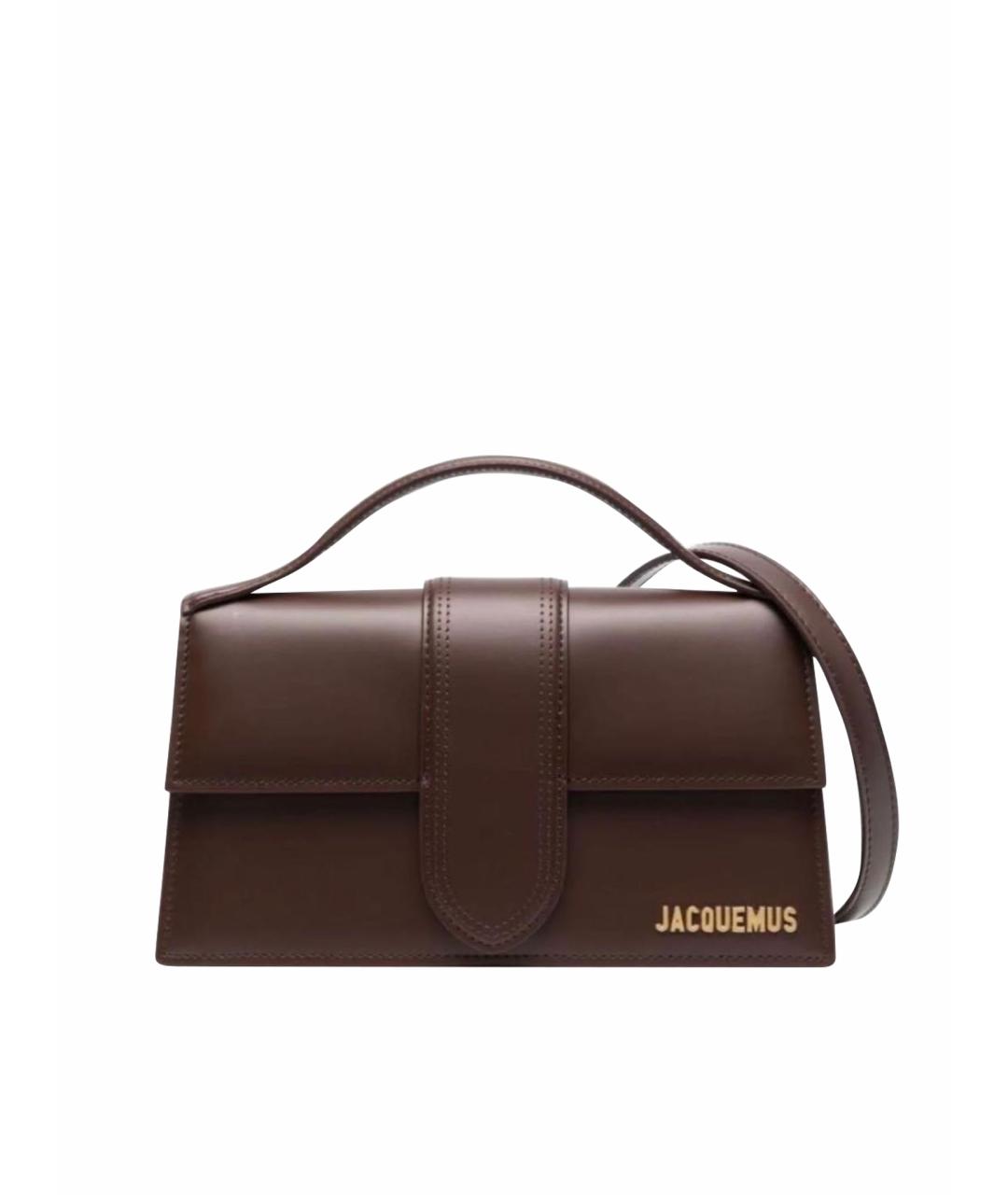 JACQUEMUS Коричневая кожаная сумка через плечо, фото 1