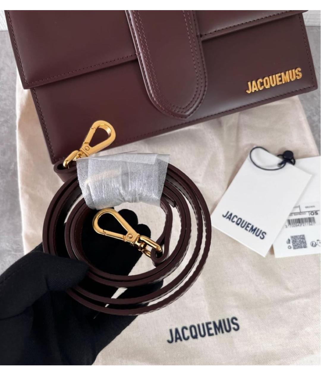 JACQUEMUS Коричневая кожаная сумка через плечо, фото 4
