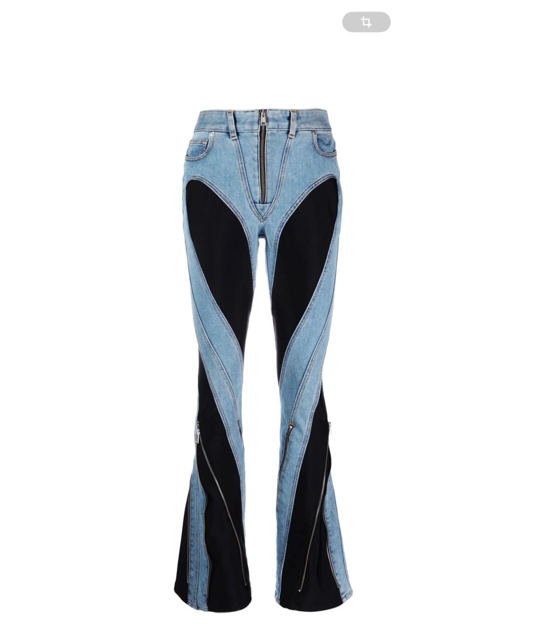 MUGLER Голубые хлопковые прямые джинсы, фото 3